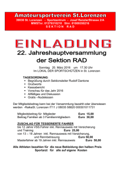 Rad-Einladung Hauptversammlung am 20.03.16
