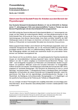 zur Pressemitteilung als PDF - Deutsches Netzwerk Evidenzbasierte
