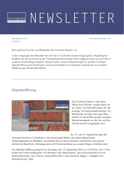 Newsletter Nr. 7 - Textilmuseum-Tuchwerk