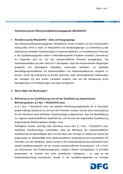Handreichung zum Wissenschaftszeitvertragsgesetz