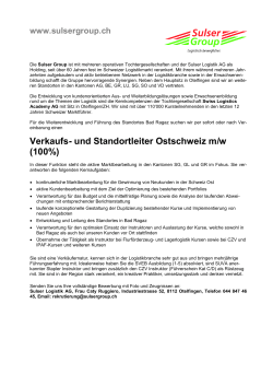 Verkaufs- und Standortleiter Ostschweiz m/w (100%)