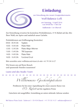 Aktuell - Pilates Studio Wellbalance