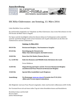 Ausschreibung SSC RiSa-Clubrennen am Sonntag, 13. März 2016