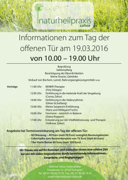 Informationen zum Tag der offenen T&uuml;r am