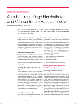 Aufruhr um unnötige Herzkatheter – eine Chance für