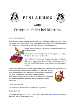 E I N L A D U N G zum Ostereisuchritt bei Martina
