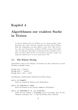 Kapitel 4 Algorithmen zur exakten Suche in Texten