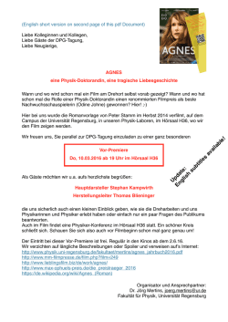 AGNES - Physik - Universität Regensburg