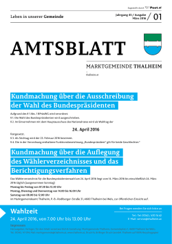 Amtsblatt, März 2016