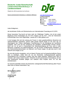 Glückwünsche Frauentag 2016 - Deutsche Justiz