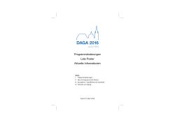 Programmänderungen und Late Poster