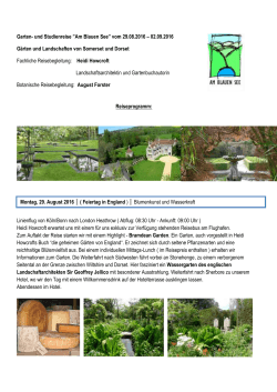 Gartenreise Somerset / Dorset 2016 als PDF