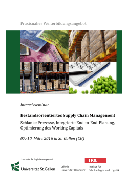 Intensivseminar Bestandsorientiertes Supply Chain Management
