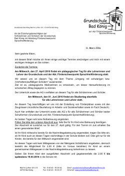 Pädagogischer Tag - Grundschule Bad König