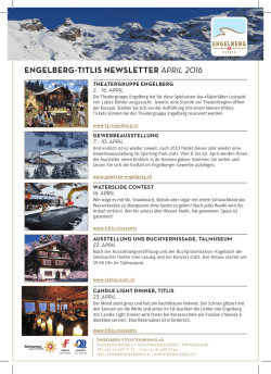 ENGELBERG-TITLIS NEWSLETTER APRIL 2016