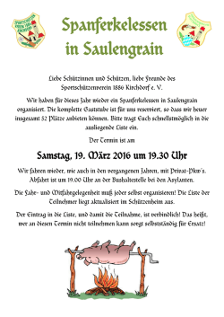 Spanferkelessen in Saulengrain