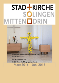 März 2016 - Ev. Stadtkirchengemeinde Solingen