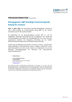 Ratingagentur S&P bestätigt Investmentgrade