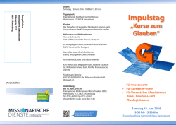 Impulstag &bdquo;Kurse zum Glauben&ldquo; - Evangelisches Bildungswerk