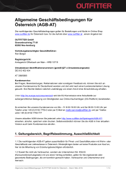Allgemeine Geschäftsbedingungen für Österreich (AGB-AT)