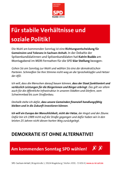 Aufruf zum Endspurt - SPD Dessau Roßlau