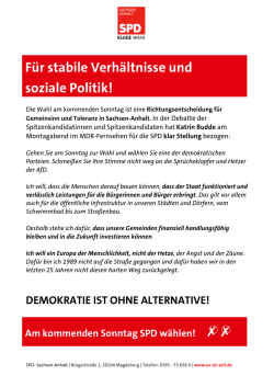 Aufruf zum Endspurt - SPD Dessau Roßlau