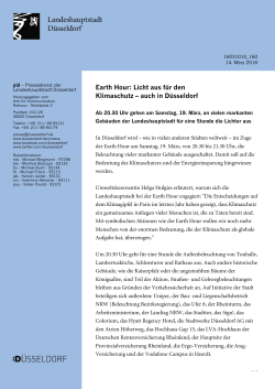 Earth Hour: Licht aus für den Klimaschutz – auch in Düsseldorf