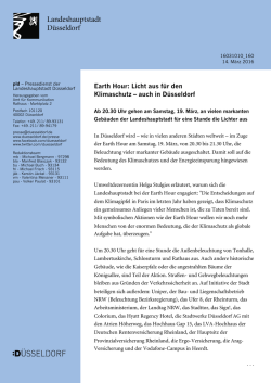 Earth Hour: Licht aus f&uuml;r den Klimaschutz &ndash; auch in D&uuml;sseldorf
