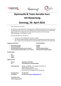 Gymnastik Kurs 2016 Ausschreibung