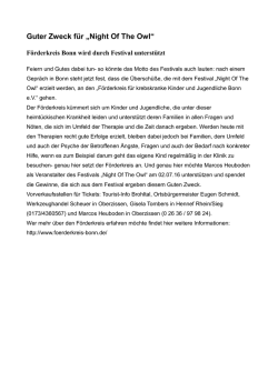 Guter Zweck f&uuml;r &bdquo;Night Of The Owl&ldquo;