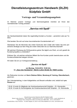 Service mit Spaß am 18.04.2016 - Kreishandwerkerschaft Südpfalz