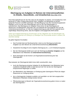 Hinweise zur Pflichten&uuml;bertragung
