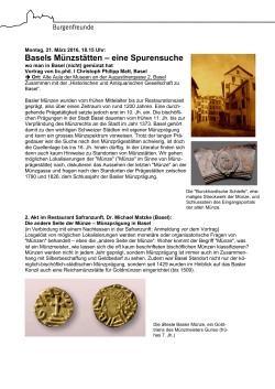 Basels Münzstätten – eine Spurensuche