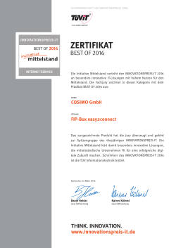 zertifikat - COSIMO GmbH