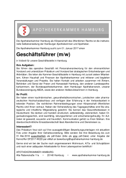 Ausschreibung als PDF - Apothekerkammer Hamburg