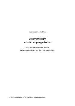 Guter Unterricht schafft Lerngelegenheiten