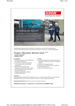 Im Auftrag der Zukunft Projekt-/Bauleiter Bereich Dach (m/w)