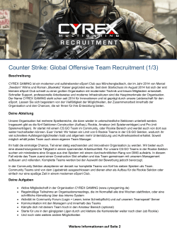 Counter Strike: Global Offensive Team Recruitment