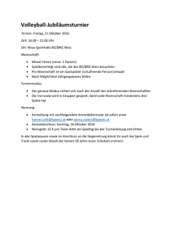 Informationen zum Turnier