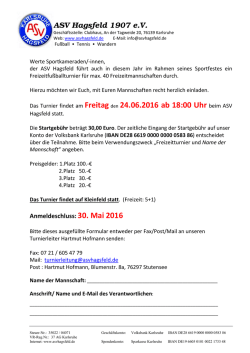 Infos und Anmeldung Freizeitturnier