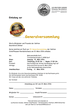 GV 2016 - Les Routiers Suisses, Sektion Schaffhausen
