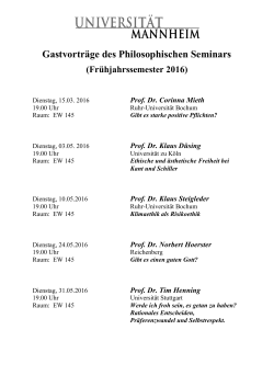 Frühjahrssemester 2016 - Philosophisches Seminar
