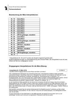 Interpellationen - Grosser Rat Basel-Stadt - Kanton Basel