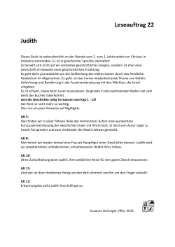 Leseauftrag 22 Judith - Pfarrverband Dachau