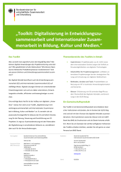 Flyer Toolkit "Digitalisierung in Entwicklungszusammenarbeit und