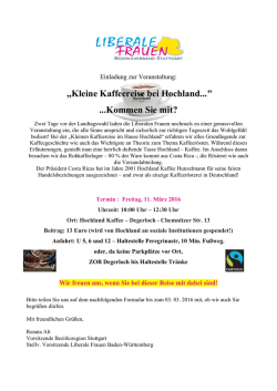 Einladung 11.03.2016 - Hochland Kaffee
