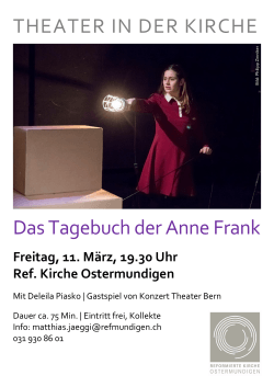 THEATER IN DER KIRCHE Das Tagebuch der Anne Frank
