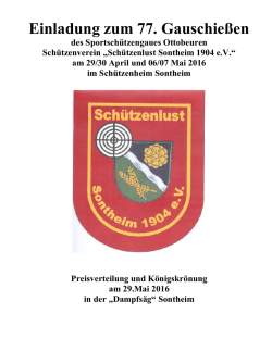Festschrift Gauschiessen 2016 in Sontheim