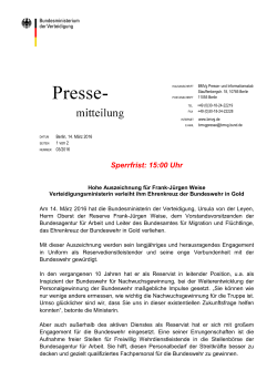 Sperrfrist: 15:00 Uhr