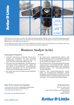 Business Analyst (w/m)